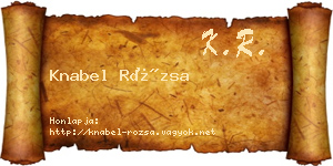 Knabel Rózsa névjegykártya