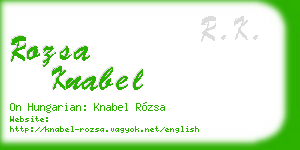 rozsa knabel business card